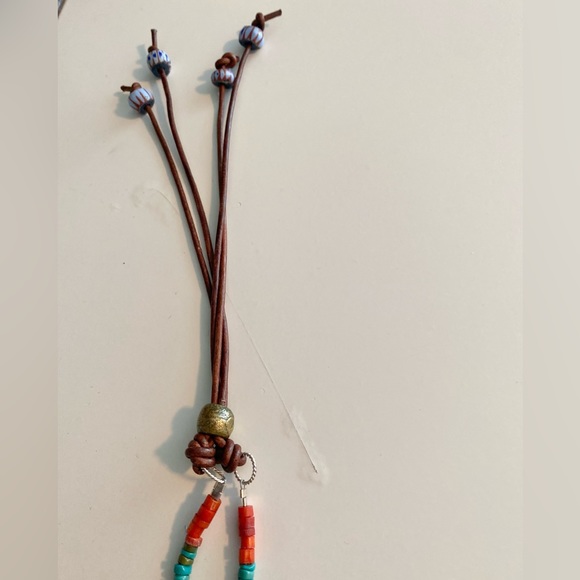 Vintage Navajo turquoise & coral heishi necklace - Picture 5 of 5